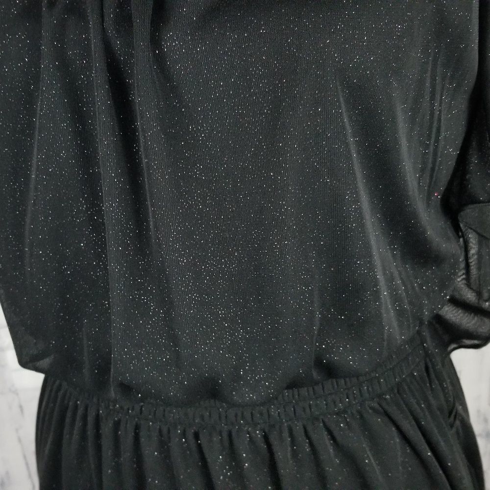 Wedding A byer sz M beaded black ruffle dress - Picture 4 of 6